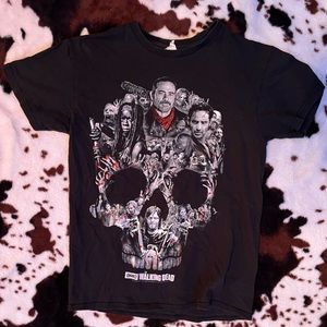 Black shirt sleeve walking dead tshirt